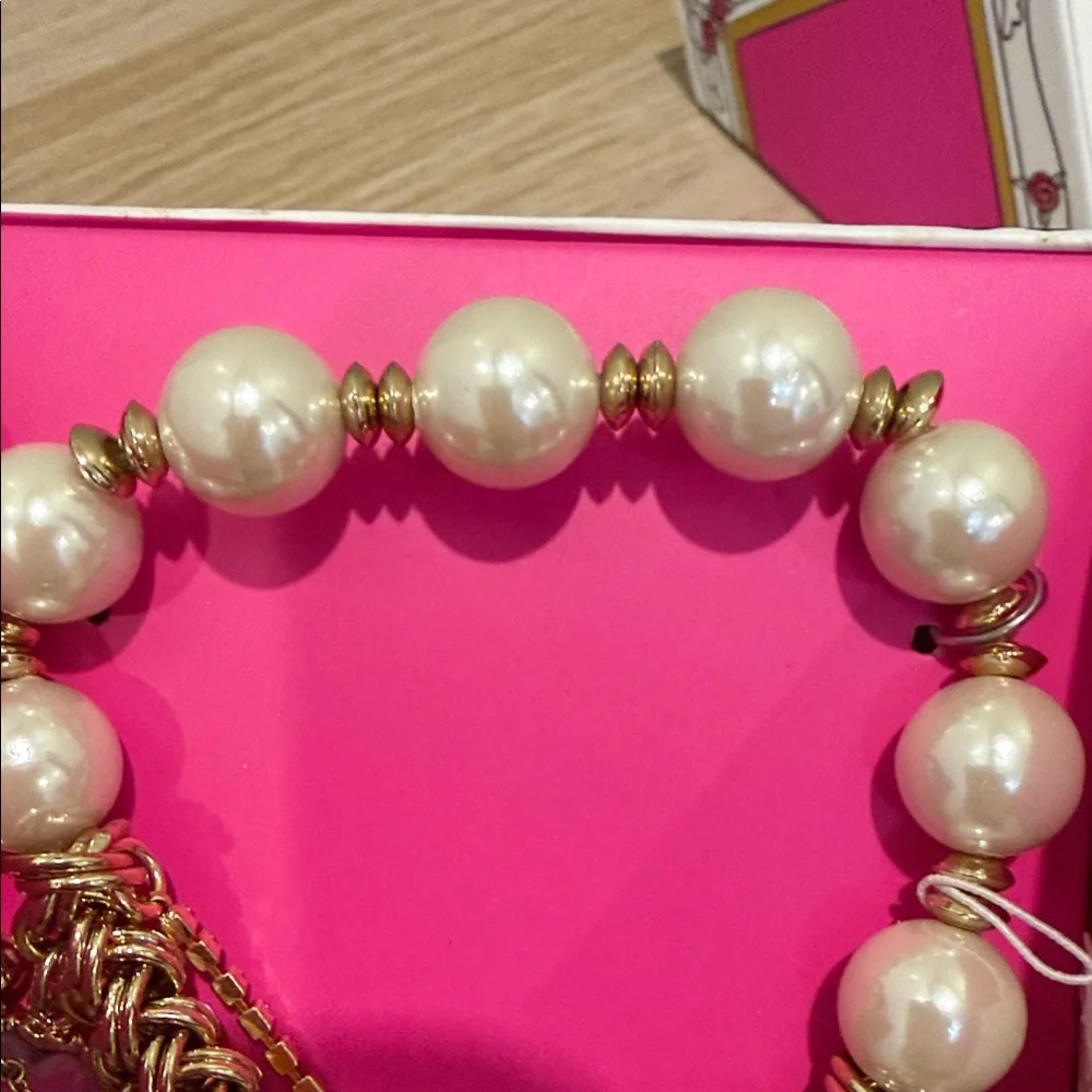Betsey Johnson Panda Pearl Charm Bracelet/ New with tag - Picture 3 of 9